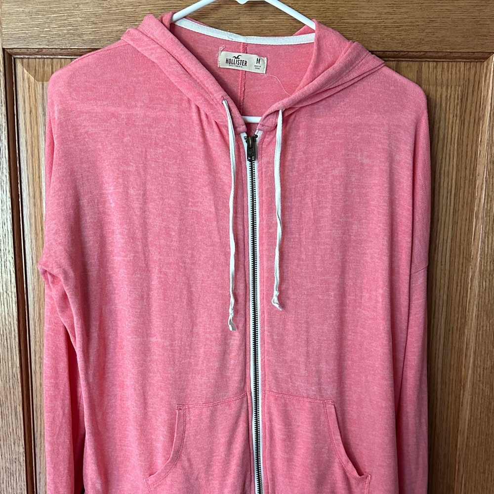 Hollister Pink Zip-Up Hoodie